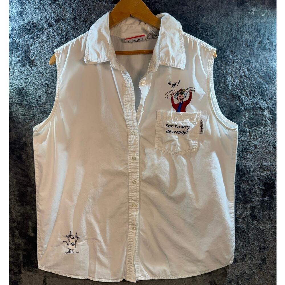 VTG 90s Hallmark x Jerry Leigh Apparel Top Womens XL Sleeveless Top White